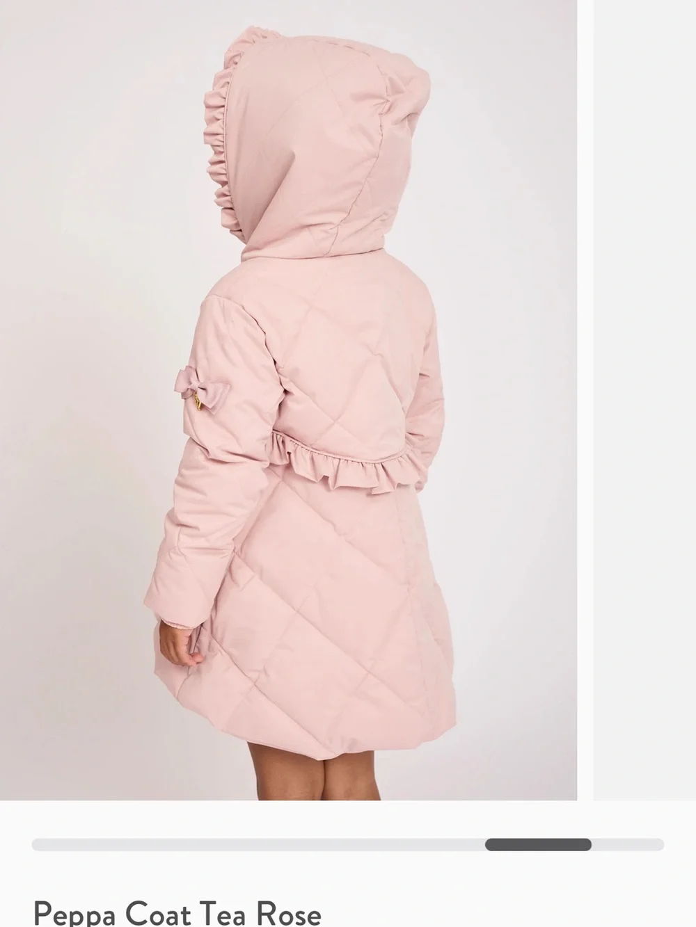 Angel's Face Girls Pink Hooded Coat with Ruffle Trim - size 4-5Y